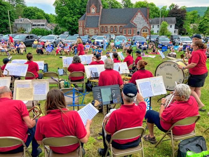 The Shelburne Historical Society welcomed the Shelburne Falls Military Band for a performance during its ice cream social on June 26.
