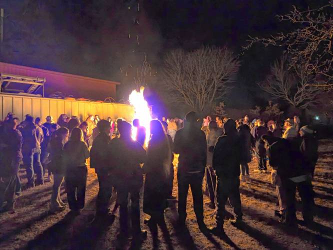 The bonfire behind the Fire Station was a popular attraction during Starry Starry Night in Orange on New Year’s Eve.